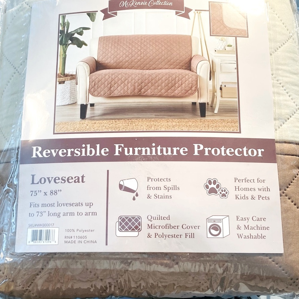 McKenzie Collection Reversible Loveseat Protector/Cover